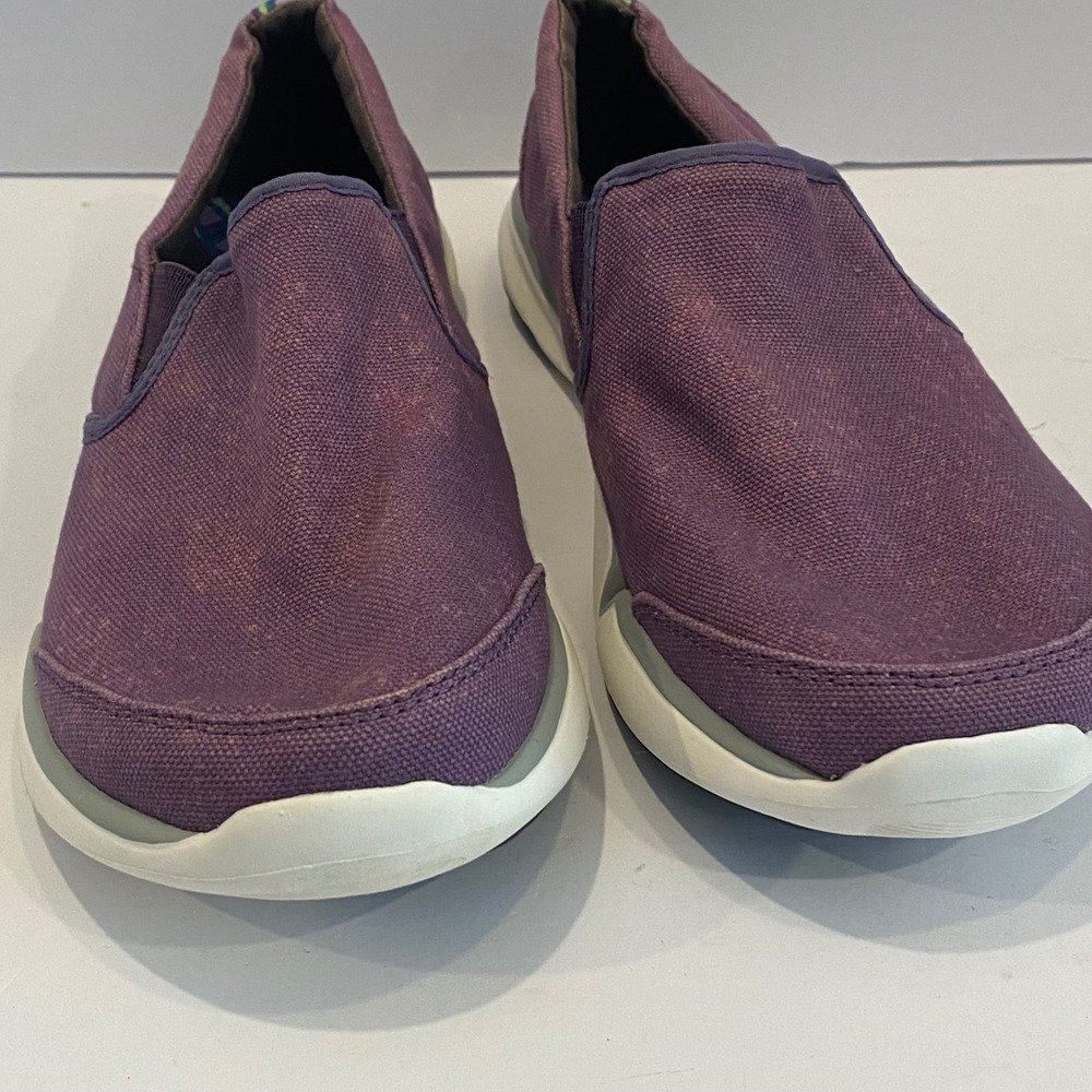 Teva Slip On Sneakers Womens 7 Purple Good Canvas Low Top 1007766 - Picture 3 of 7
